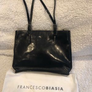 Francesco Biasia supple black leather tote